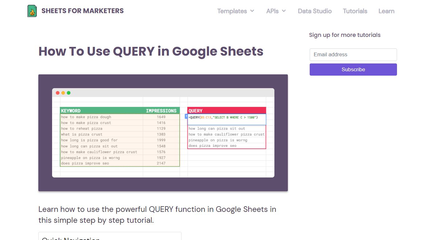 How To Use QUERY in Google Sheets (+ Examples) - Sheets for Marketers