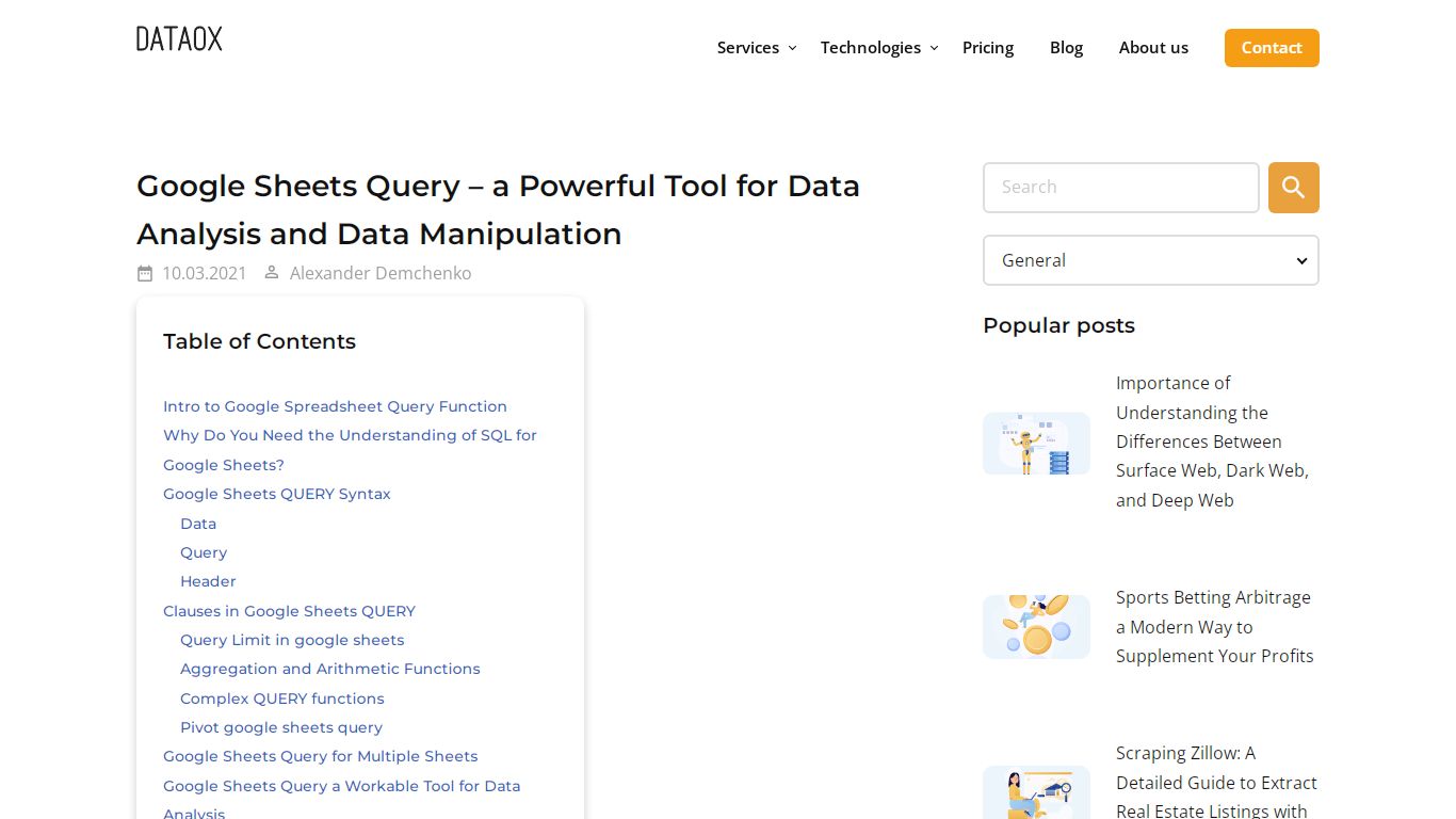 Google Sheets Query Function for Complex Manipulations with Data | DataOx