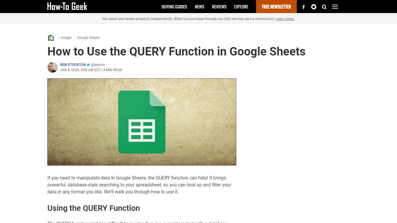 How to Use the QUERY Function in Google Sheets - How-To Geek